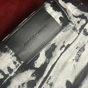 Purple jeans black and white